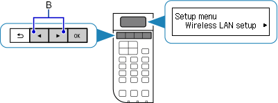 Setup menu screen: Select Wireless LAN setup